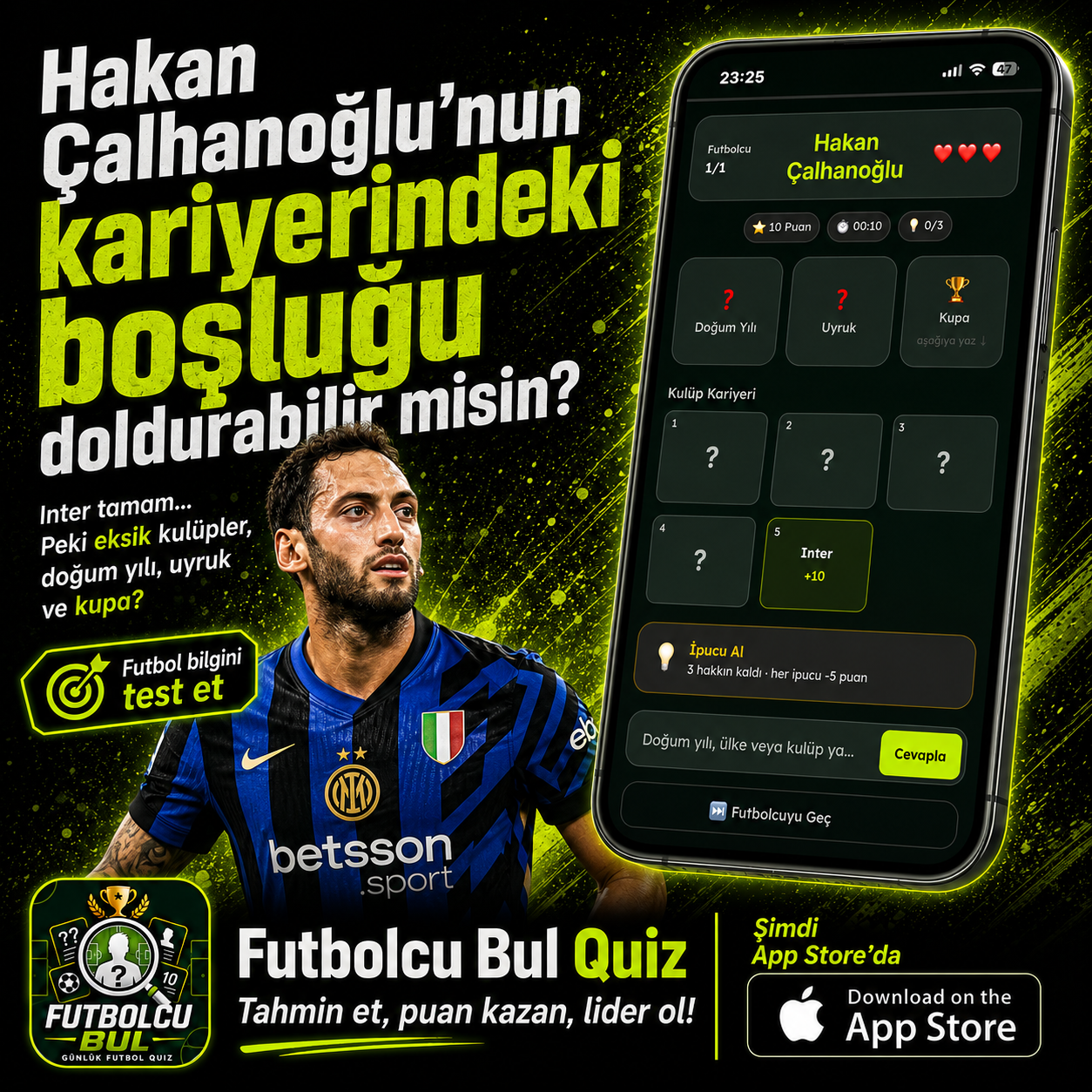 Futbolcu Bul Quiz — Futbol bilgini test et!